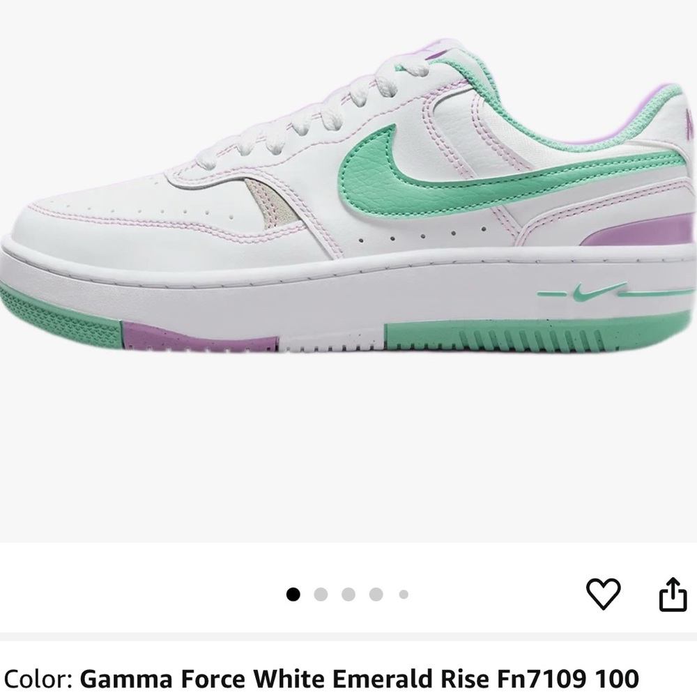 Women’s Nike Gamma Force White Emerald Rise- size7.5 - Picture 10 of 12